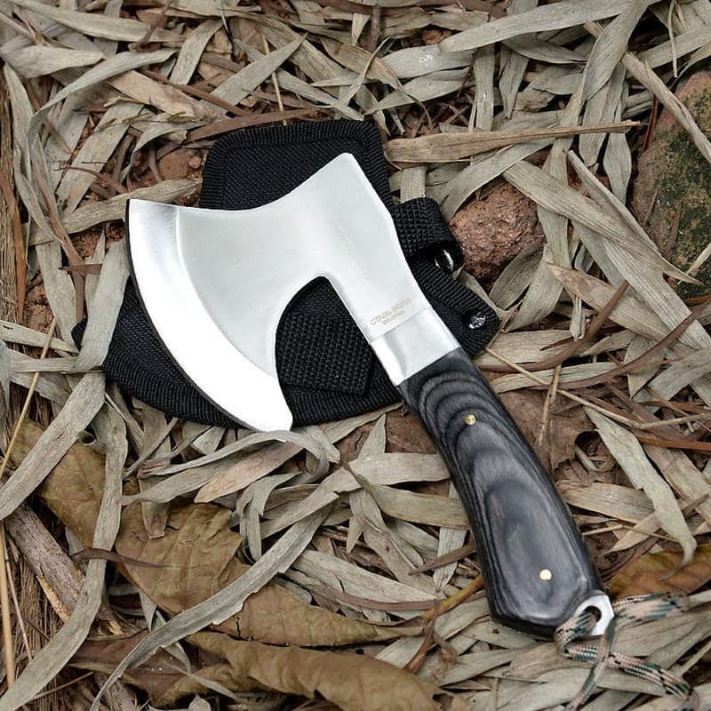 Omesio Mini Axt für Camping – Robust, 19,3 cm, Handbeil mit Holzgriff