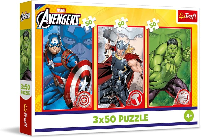 Marvel Avengers 3in1 Puzzle-Set für Kinder - 3 x 50 Teile