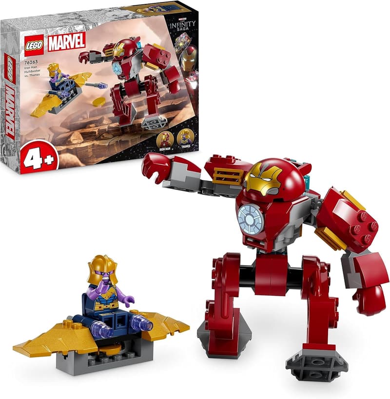 LEGO Marvel Iron Man Hulkbuster gegen Thanos Set für Kinder ab 4 Jahren
