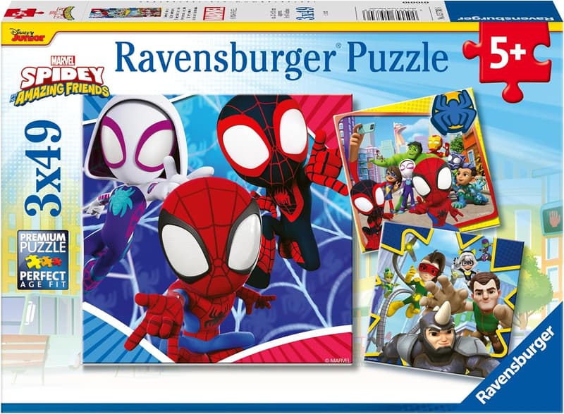Spideys Abenteuer Kinderpuzzle - 3x49 Teile ab 5 Jahren