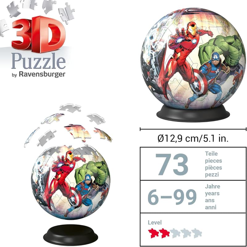 3D Puzzle-Ball Avengers für Marvel-Fans ab 6 Jahren