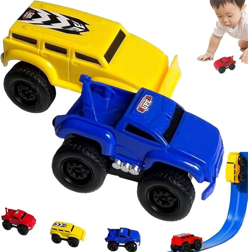 Magnetisches Wandüberraschungsauto für Kinder, schwebend in Gelb und Blau