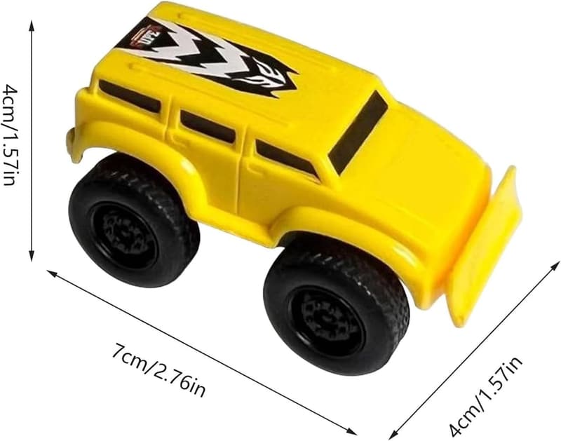 Magnetisches Wandüberraschungsauto für Kinder, schwebend in Gelb und Blau