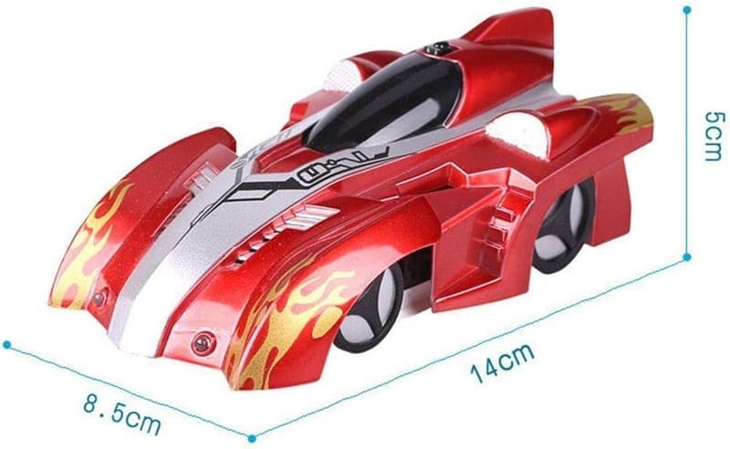 Wandkletter-Auto für Kinder, USB wiederaufladbar, rot, mit LED-Lichtern