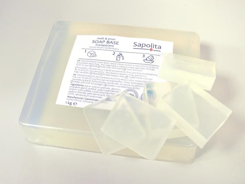 Seifenbasis für die Herstellung von transparenter Glycerinseife - 1 kg, SLS/SLES-frei