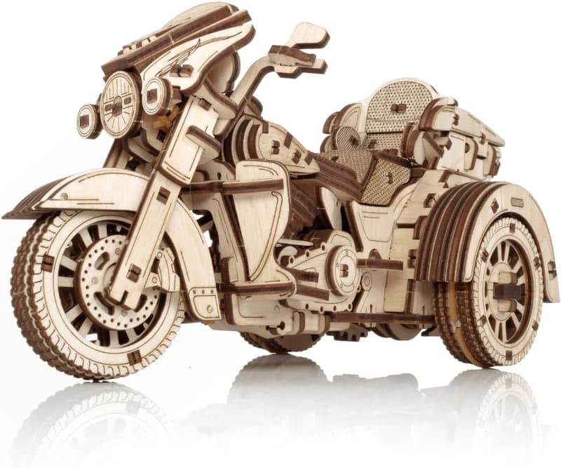 3D Holzpuzzle Motorrad mit Aufziehmechanismus – ab 14 Jahren, 273 Teile