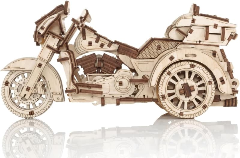 3D Holzpuzzle Motorrad mit Aufziehmechanismus – ab 14 Jahren, 273 Teile