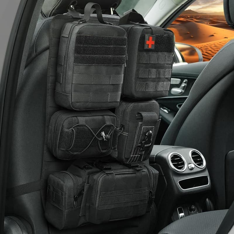 Taktischer Auto-Rückenlehnen-Organizer mit 5 Molle-Taschen