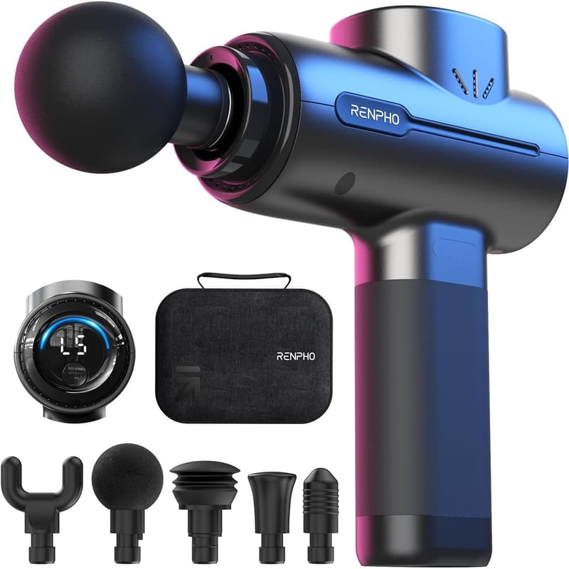 RENPHO Massagepistole 3200 U/min mit 2500mAh Akku, Schwarz