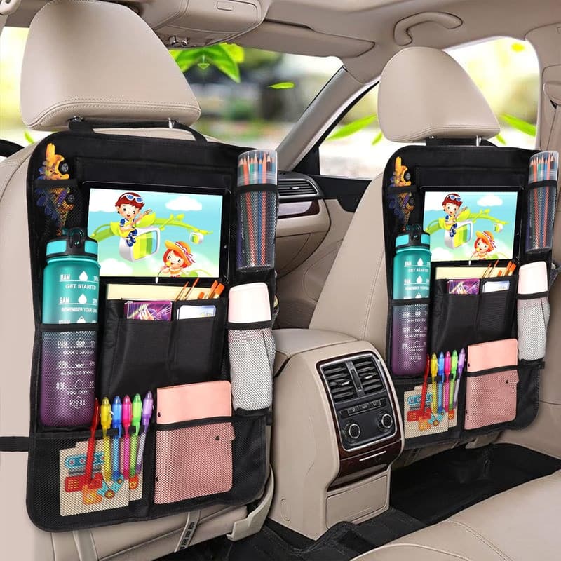 Auto Organizer für Kinder mit 10 Taschen – Rückenlehnenschutz für Tablets bis 10,5 Zoll