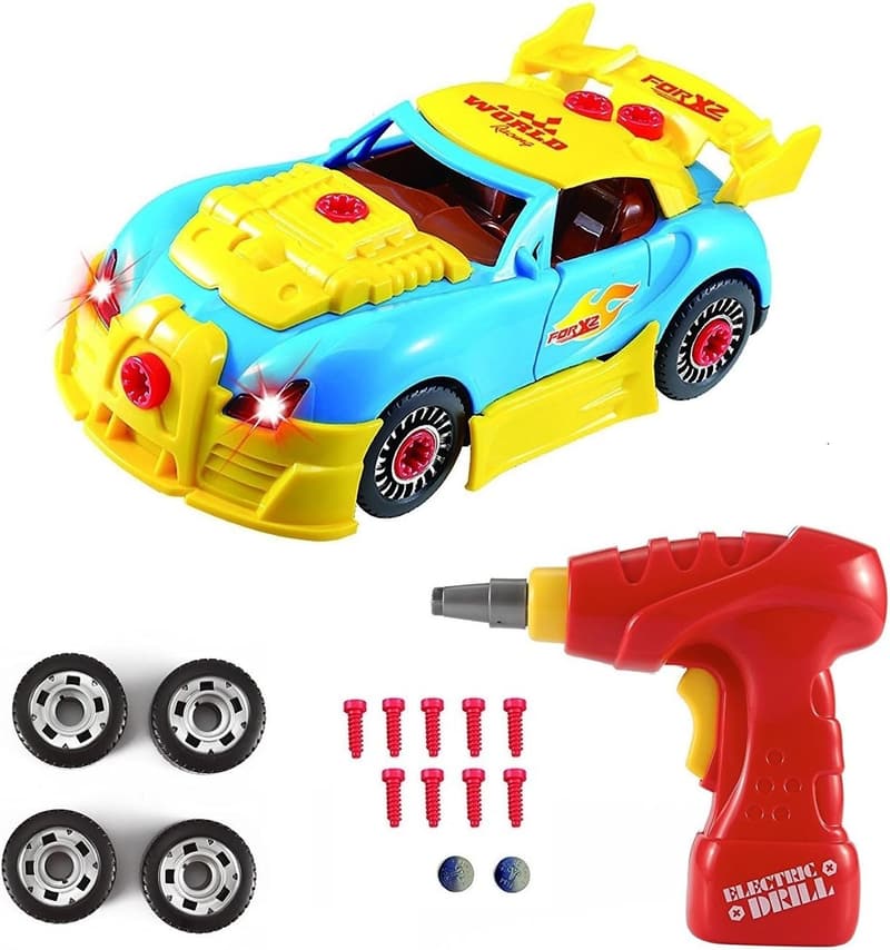 Pup Go Montage Auto DIY Konstruktionsspielzeug mit Sound und Licht, 30+4 Teile
