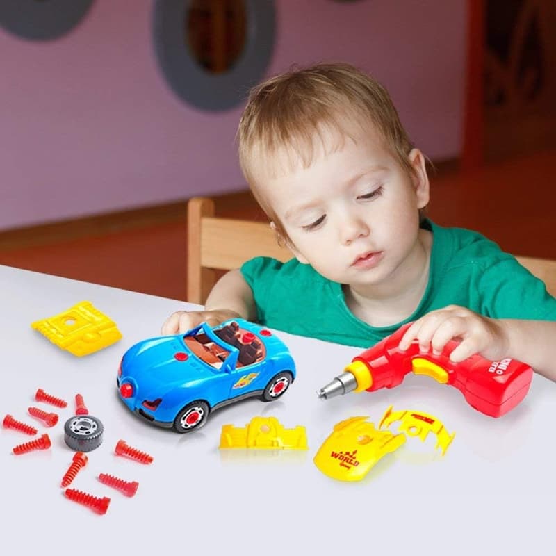 Pup Go Montage Auto DIY Konstruktionsspielzeug mit Sound und Licht, 30+4 Teile