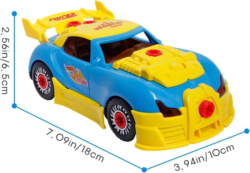 Pup Go Montage Auto DIY Konstruktionsspielzeug mit Sound und Licht, 30+4 Teile