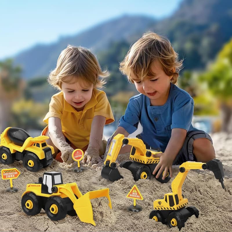 DIY 6-in-1 LKW Spielzeug mit elektrischer Bohrmaschine für Kinder ab 3 Jahren