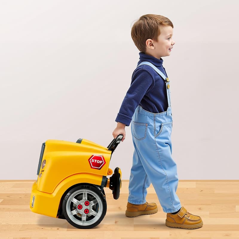 Motorspielzeug 60-teiliges Autoreparaturset für Kinder ab 3 Jahren, Gelb