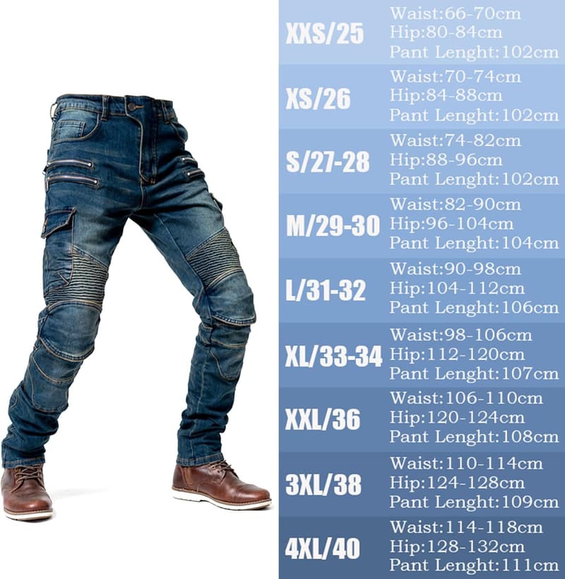 Sturzfeste Motorrad-Jeanshose für Herren mit 4 Schutzoptionen
