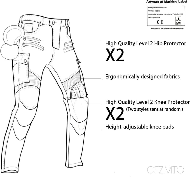 Sturzfeste Motorrad-Jeanshose für Herren mit 4 Schutzoptionen