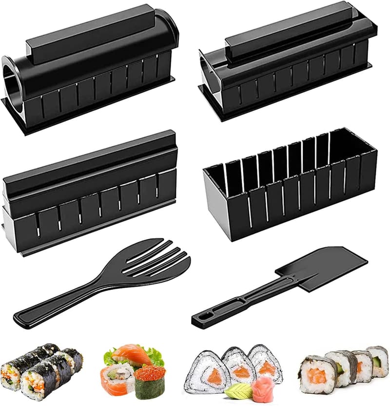 Sushi Maker Set für Anfänger - 10-teiliges DIY Kit in Schwarz