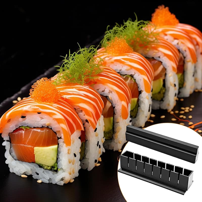 Sushi Maker Set für Anfänger - 10-teiliges DIY Kit in Schwarz