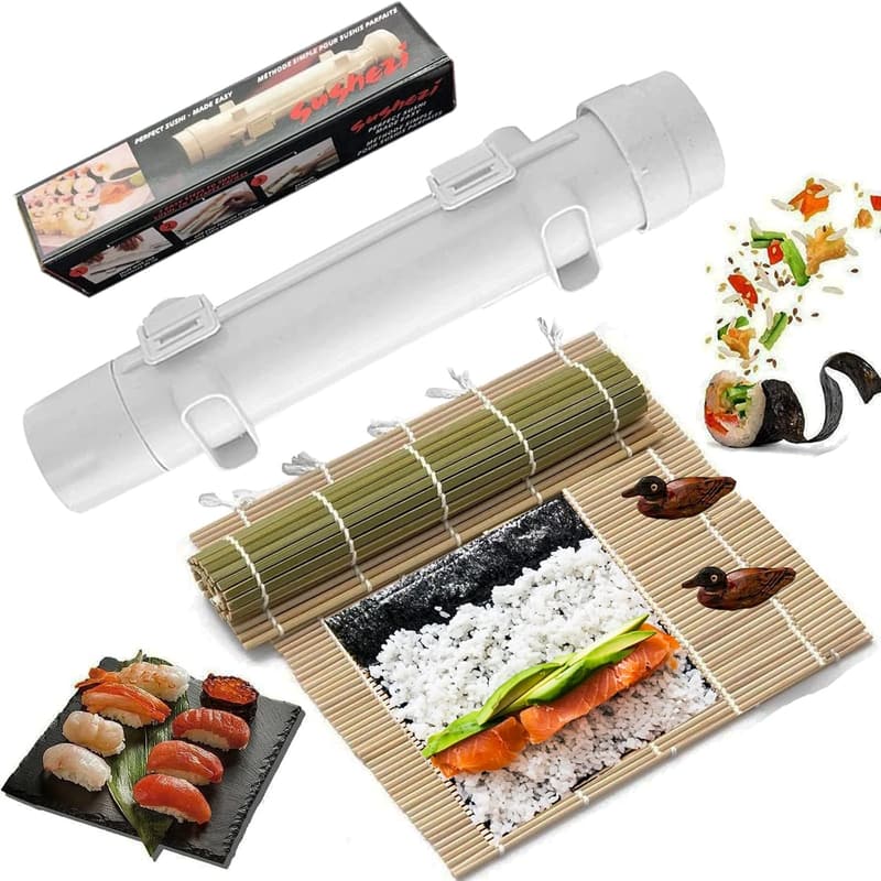 Automatischer Sushi Maker für Anfänger - Set mit Bambusmatte und Werkzeugen