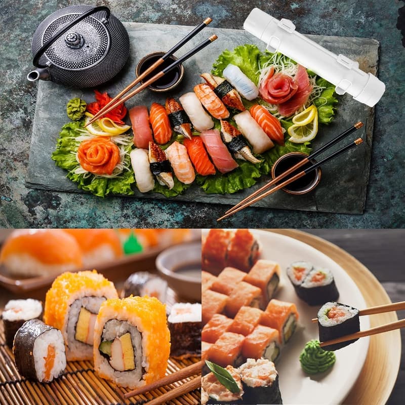 Automatischer Sushi Maker für Anfänger - Set mit Bambusmatte und Werkzeugen