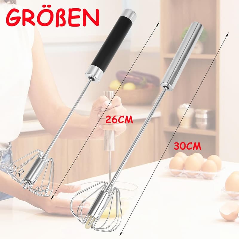 Multifunktionales Schneebesen-Set aus Edelstahl, 2 Stück (10+12 Inch)