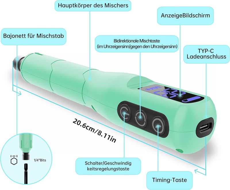 Mlife Epoxidharz Mischgerät mit Ständer – Elektrischer Mixer für DIY-Projekte