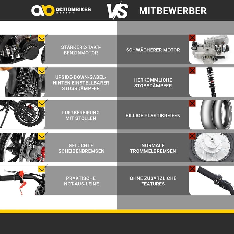Delta 49cc Kinder Crossbike für Motocross mit 2-Takt Motor