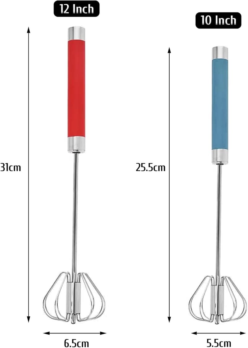 Multifunktionale Edelstahl-Schneebesen 10 & 12 Zoll im 2er Set