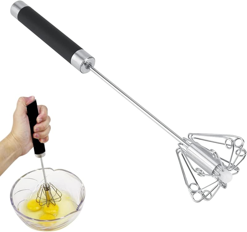 Halbautomatischer Edelstahlschneebesen mit rutschfestem Griff - Einweihungsgeschenk