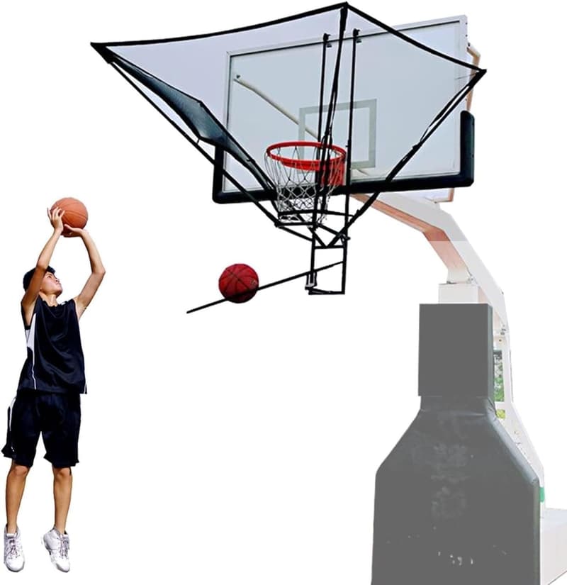 Tragbarer Basketball-Rebounder mit 180° drehbarer Rutsche
