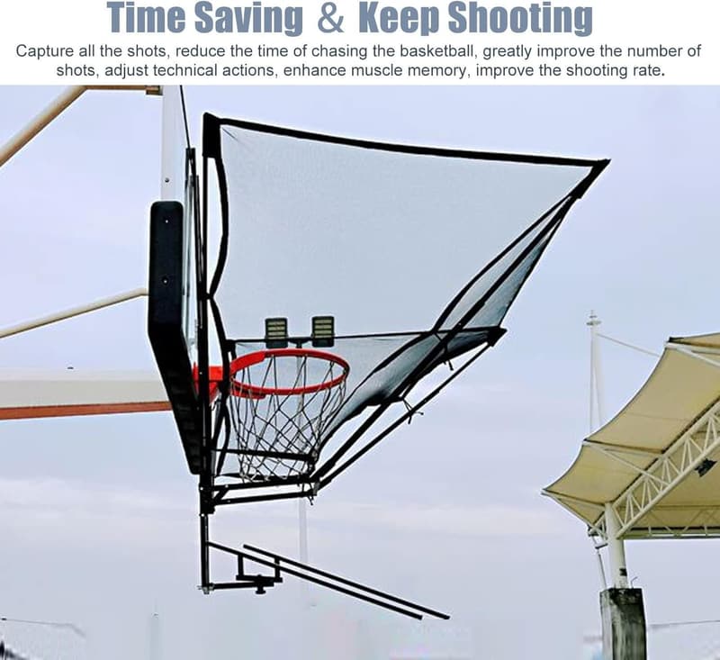 Tragbarer Basketball-Rebounder mit 180° drehbarer Rutsche