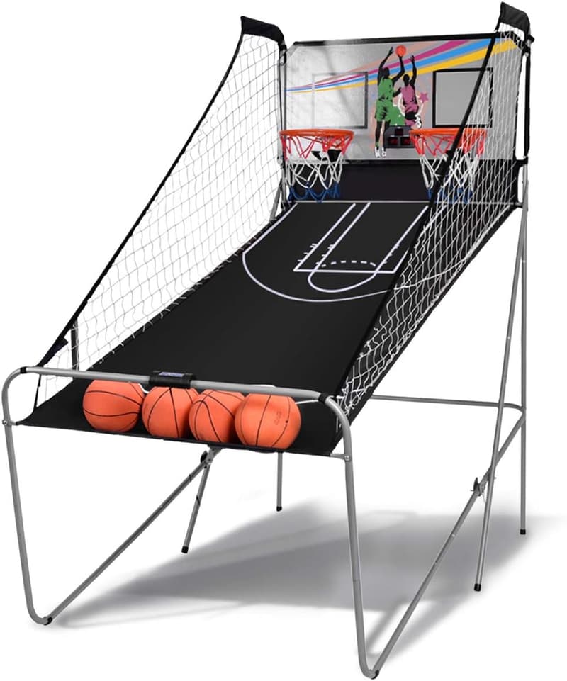 Faltbarer Basketballkorb mit 8 Spieleinstellungen und elektronischem Display