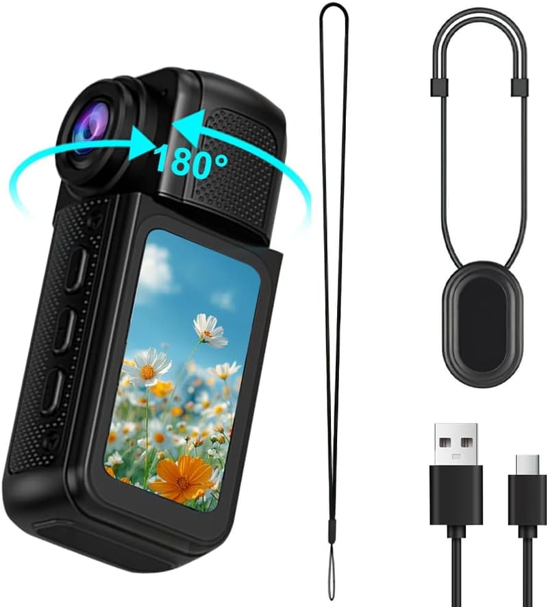 OBEST 2.7K Action Kamera mit 180° Drehung und 1.47 Zoll Display