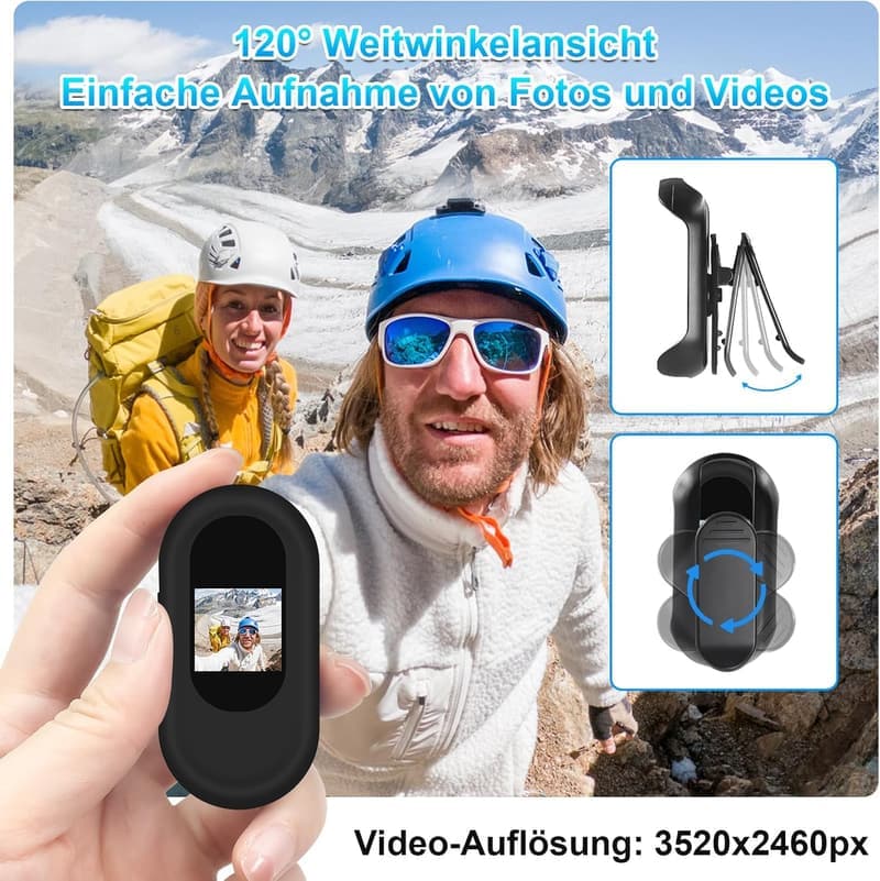 LXMIMI 1080P Action Cam mit 120° Weitwinkel und Nachtsicht (Schwarz)