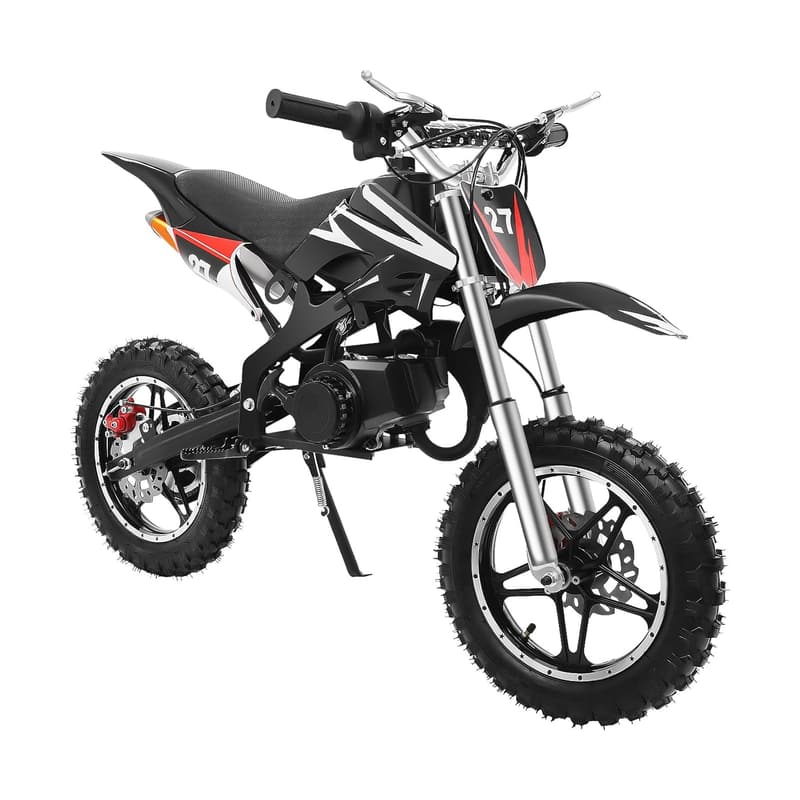 Kinder Dirt Bike 49cc - 10 Zoll Crossbike bis 60 km/h (Schwarz)