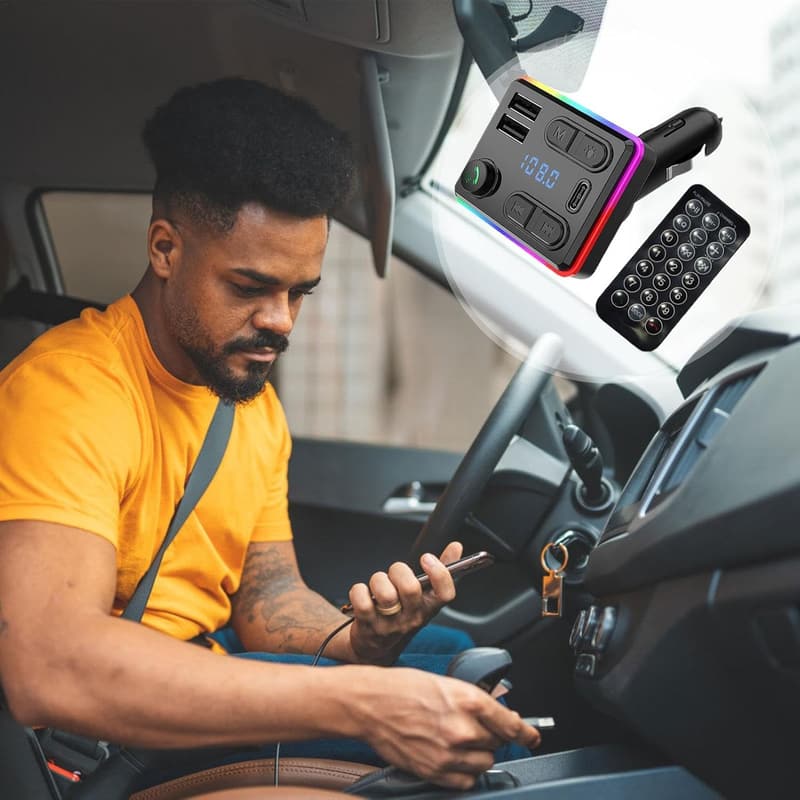 Kabelloser MP3-Auto-Adapter mit Fernbedienung und USB-C