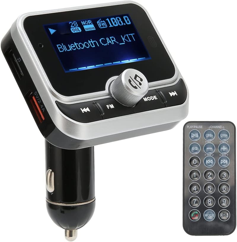 Bluetooth-FM-Transmitter für Auto mit 1,8-Zoll-Bildschirm und 2 USB-Ports