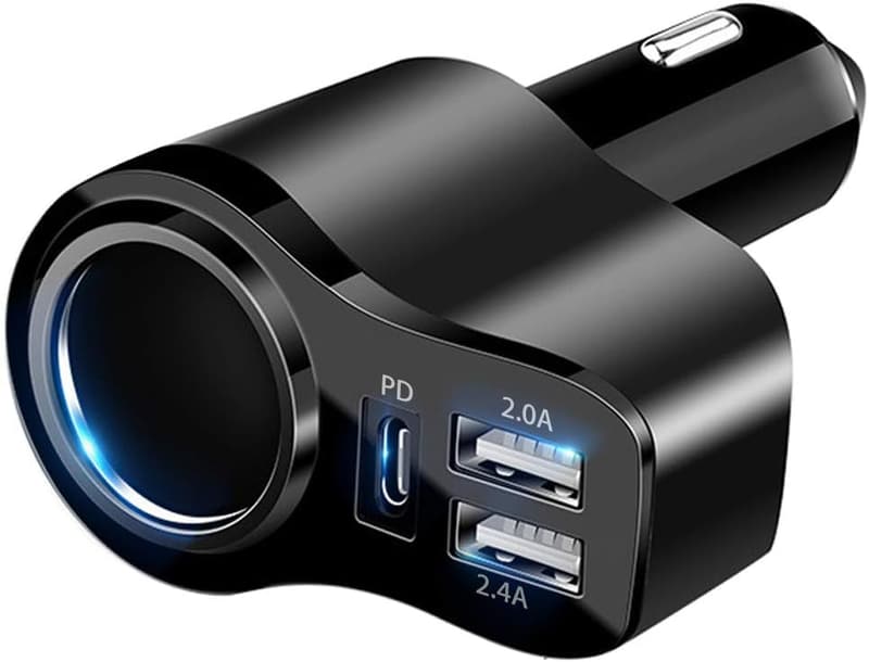 4-in-1 KFZ Ladegerät mit USB PD 3.0 Schnellladung für iPhone und Samsung