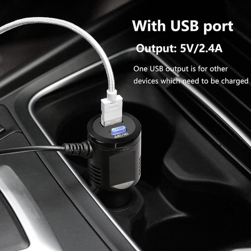 Dash Cam Mini-USB-Ladekabel 12V-5V mit Schaltknopf, 3,5 m