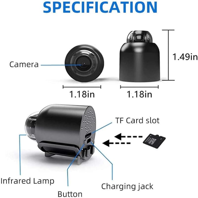 Versteckte Mini-Kamera 1080P mit WiFi und Bewegungserkennung