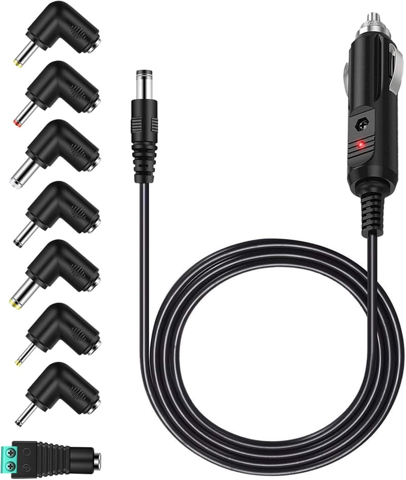 MEROM 12V Universelles Auto Ladegerät mit 8 Aufsatz-Adapter