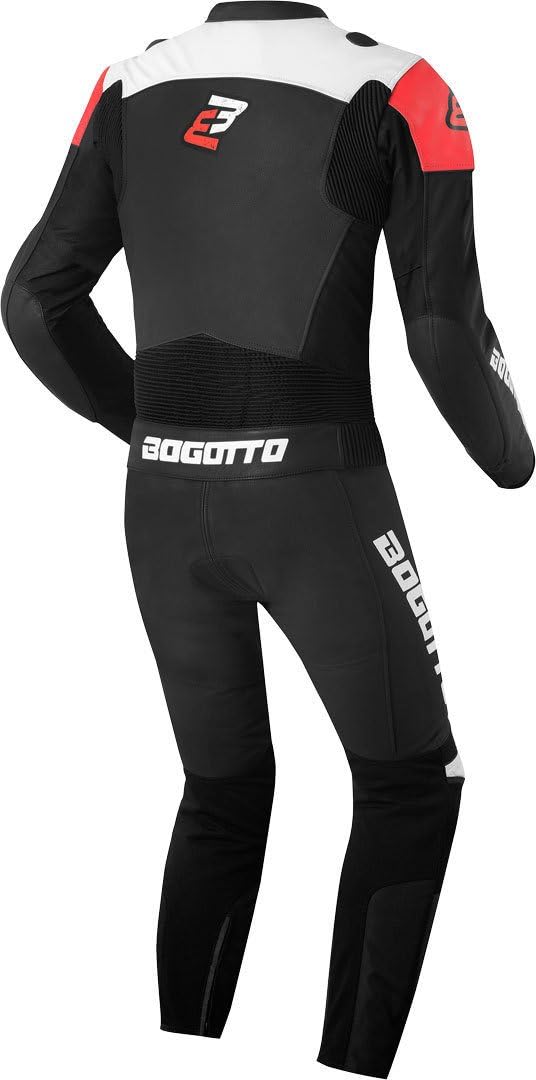 Bogotto Losail Motorrad Lederkombi 2-teilig, schwarz/weiß/rot, Größe 50