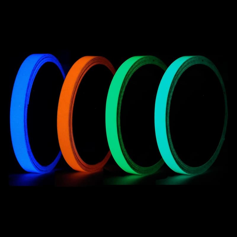 Fluoreszierendes Nachleuchtend Klebeband 5m x 10mm für Warnmarkierungen