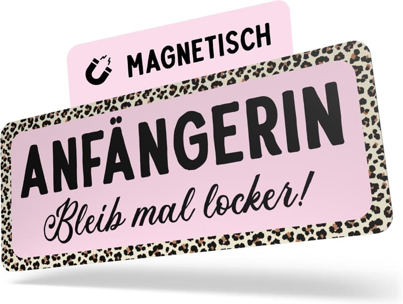Führerschein Geschenk: Magnetschild für Fahranfänger 25 x 10 cm