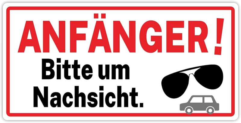 Fahranfänger Auto Aufkleber - Geschenk für bestandene Führerscheinprüfung 20 x 10 cm