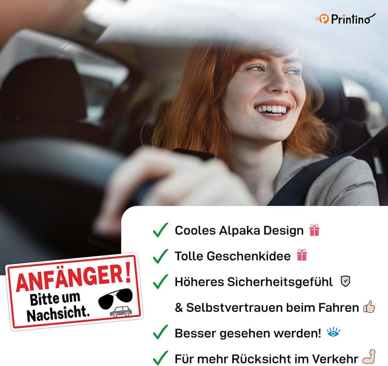 Fahranfänger Auto Aufkleber - Geschenk für bestandene Führerscheinprüfung 20 x 10 cm
