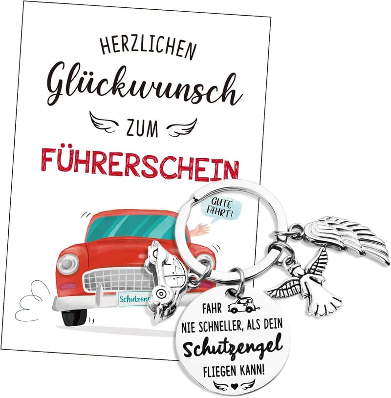 Schutzengel Schlüsselanhänger für Führerschein-Besitzer – Glücksbringer für Paare