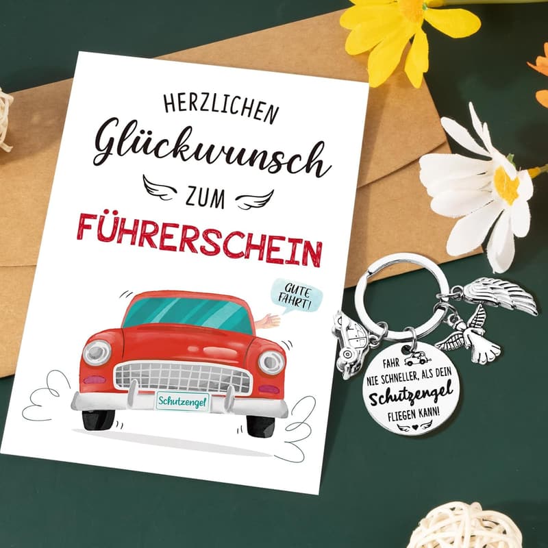 Schutzengel Schlüsselanhänger für Führerschein-Besitzer – Glücksbringer für Paare