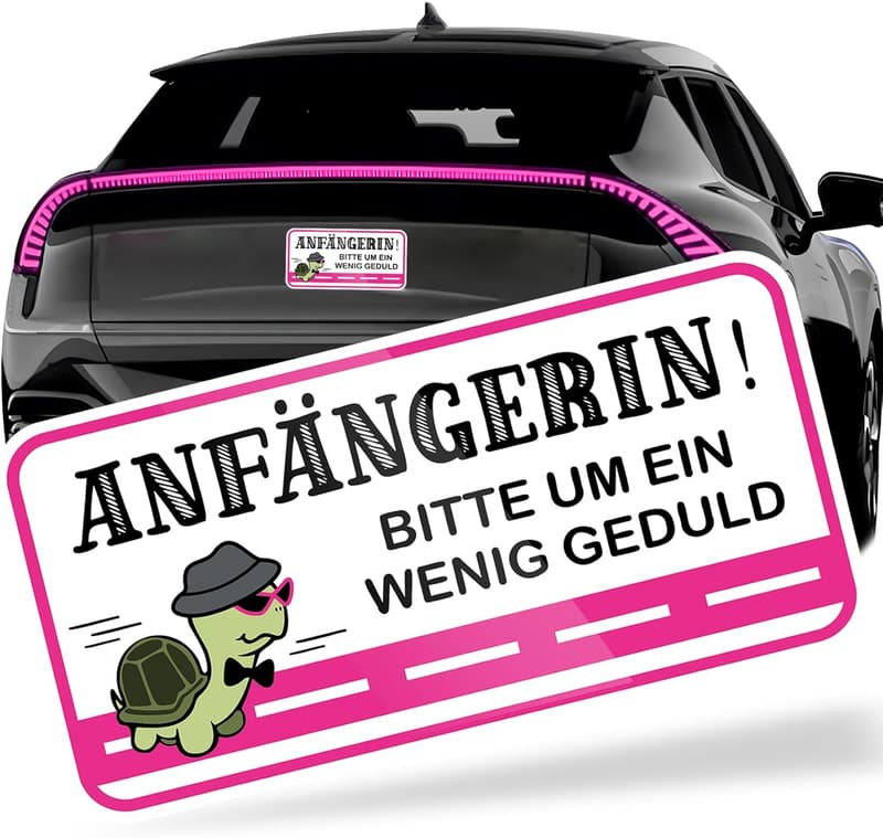 Anfängerschild Auto, reflektierendes Magnet-Schild 20x10 cm
